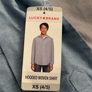 Lucky Brand Light Blue Hooded Shirt